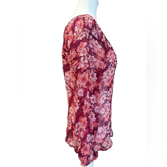 Sundance | 100% Silk Imperial Gardens Floral Semisheer Blouse - Picture 4 of 7